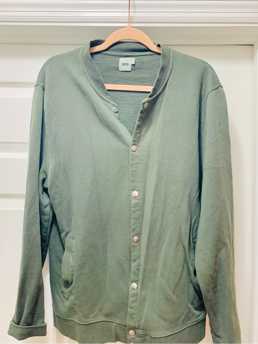 ASOS Olive Green Snap-Front Casual Jacket